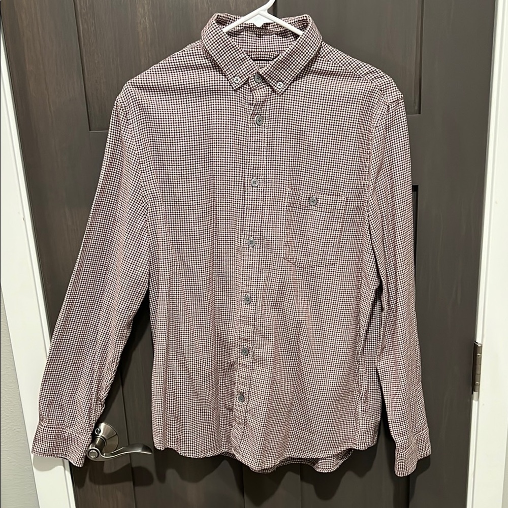 Men's Express Checkered Shirt - Brown and White